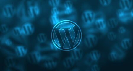 Wordpress logo on a background